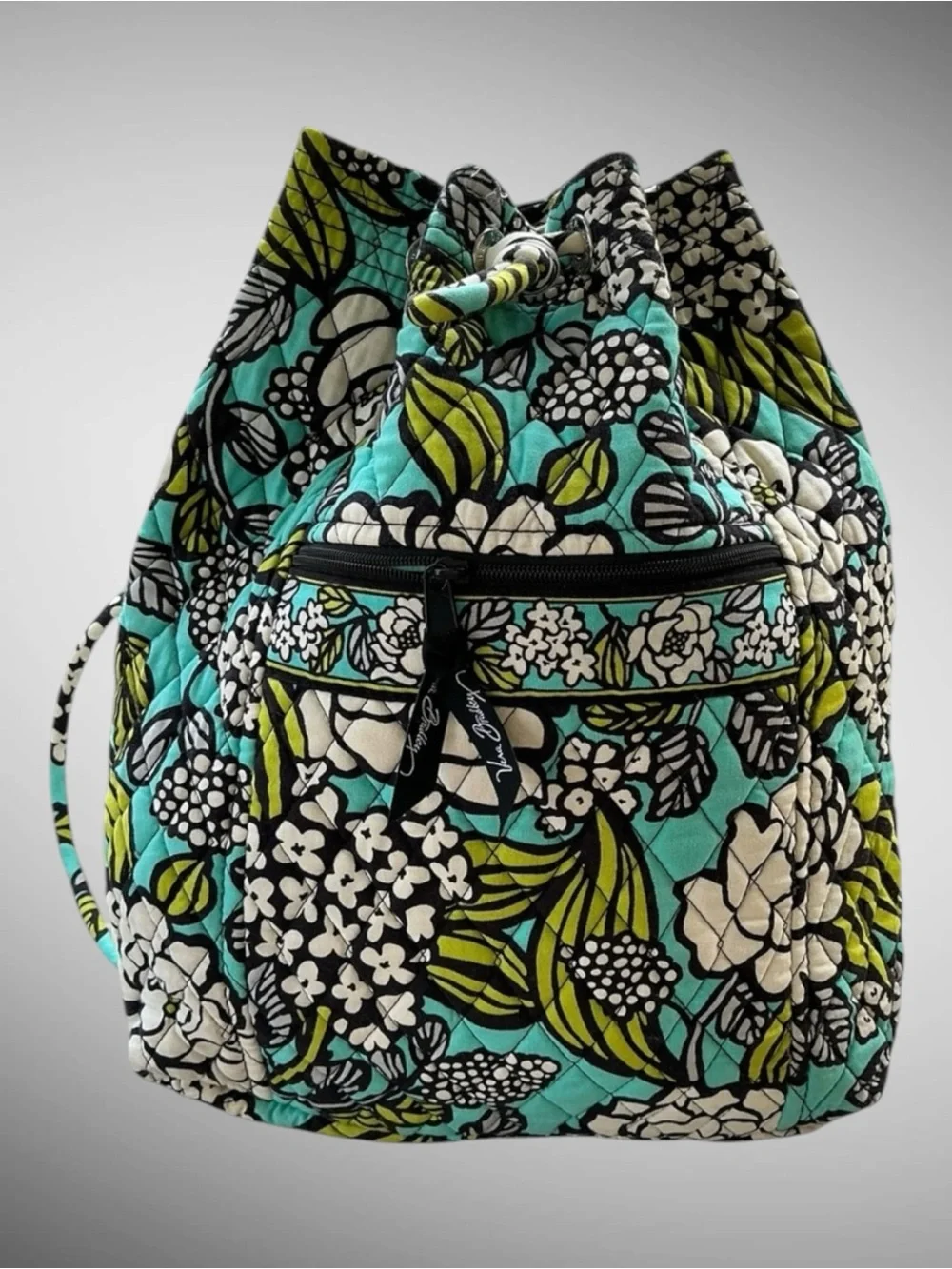 Vera Bradley Island Blooms Ditty Bag Backpack Quilted Drawstring Floral